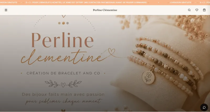 Perline Clémentine, boutique de bijoux faits main créée avec Hopla