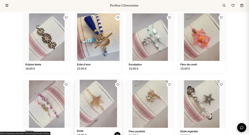 Catalogue de la boutique Perline Clémentine sur Hopla